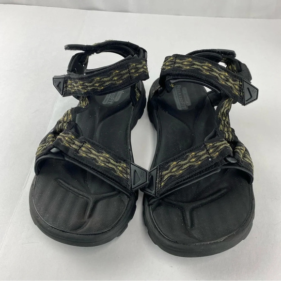 Skechers Mens 10 Black Hellow Relaxed Fit Memory Foam 360 Sandals Hook and Loop - Picture 4 of 6